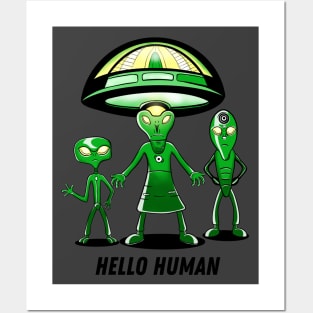 Hello Human, Friendly Aliens Posters and Art